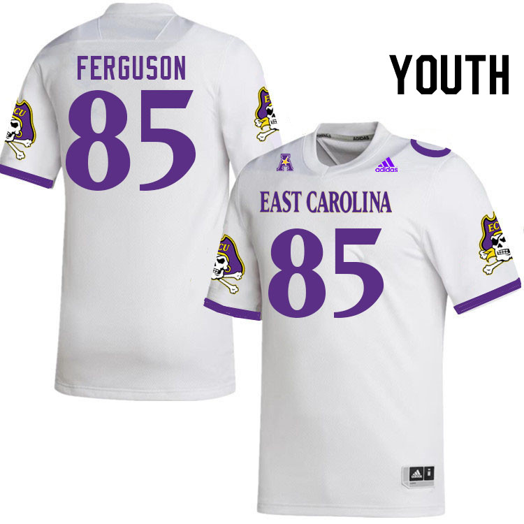 Youth #85 Antonio Ferguson ECU Pirates College Football Jerseys Stitched Sale-White - Click Image to Close